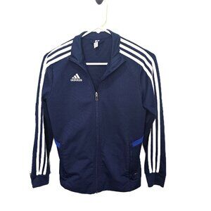 Adidas Mens Size Medium Solid Long Sleeve Climalite Zip Up Jacket Stripe Classic